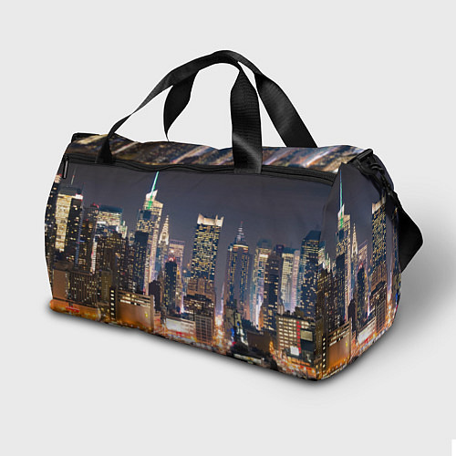 Спортивная сумка Cool cat in New York city at night / 3D-принт – фото 2