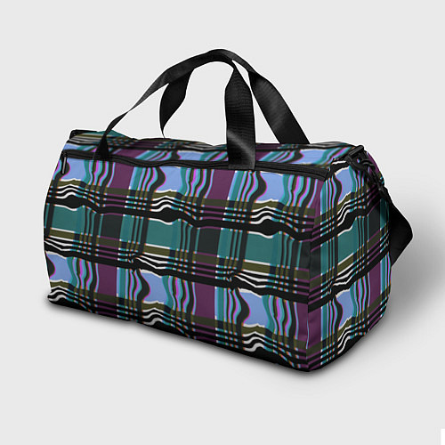 Спортивная сумка Клетка шотландка с искажением / 3D-принт – фото 2