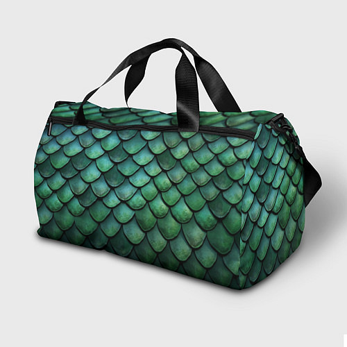Спортивная сумка Чешуя зелёного дракона / 3D-принт – фото 2