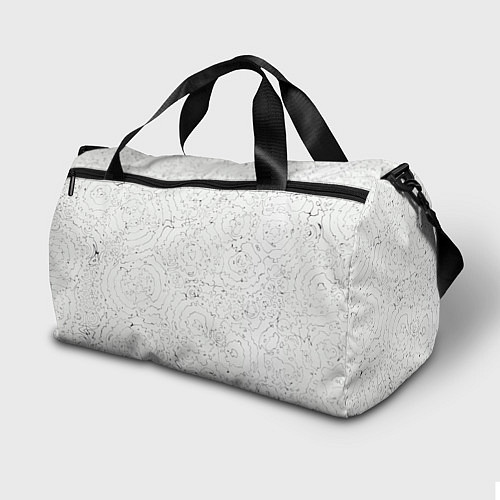 Спортивная сумка Хаотичная черно-белая рябь - узор Хуф и Ся / 3D-принт – фото 2