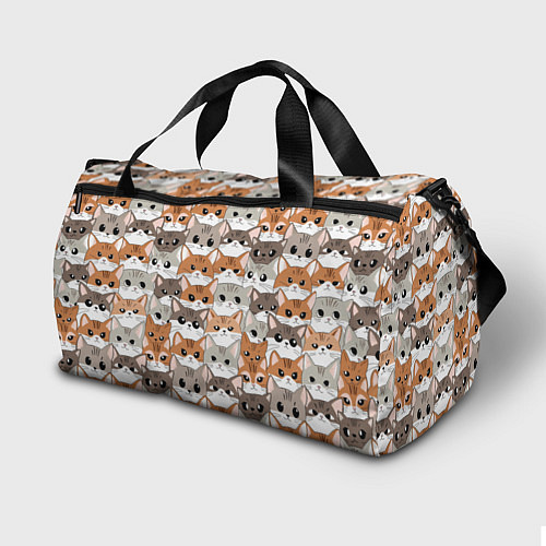 Спортивная сумка Паттерн милые котики / 3D-принт – фото 2