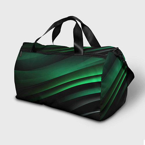 Спортивная сумка Черно зеленые полосы / 3D-принт – фото 2