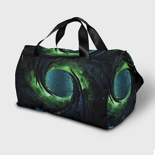 Спортивная сумка Объемная зеленая абстракция / 3D-принт – фото 2