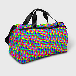 Спортивная сумка Разноцветные искривленные маленькие квадраты