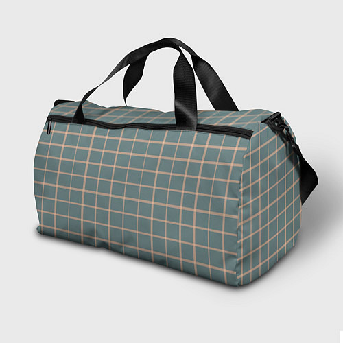 Спортивная сумка Клетка сер-зелёный / 3D-принт – фото 2
