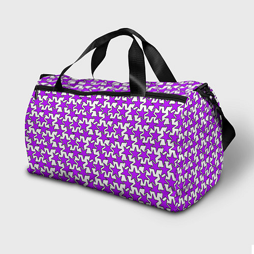 Спортивная сумка Ретро звёзды фиолетовые / 3D-принт – фото 2