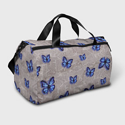 Спортивная сумка Газетные обрывки и синие бабочки