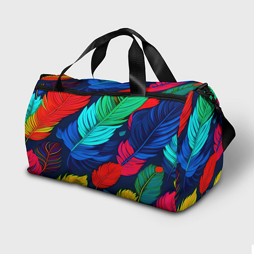 Спортивная сумка Яркие перья / 3D-принт – фото 2