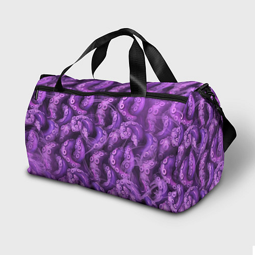Спортивная сумка Фиолетовые щупальца и дым / 3D-принт – фото 2