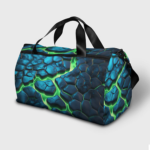 Спортивная сумка Разломленные зеленые плиты / 3D-принт – фото 2
