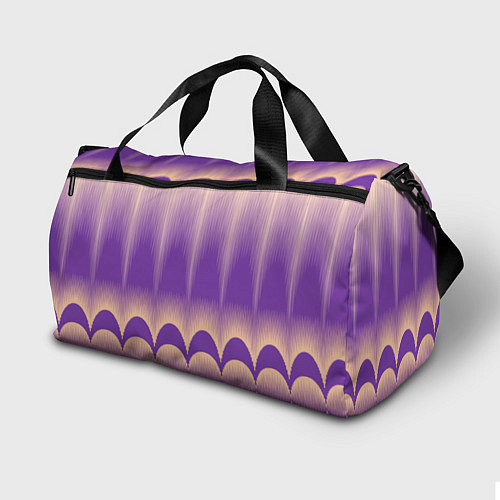 Спортивная сумка Фиолетовый градиент в полоску / 3D-принт – фото 2