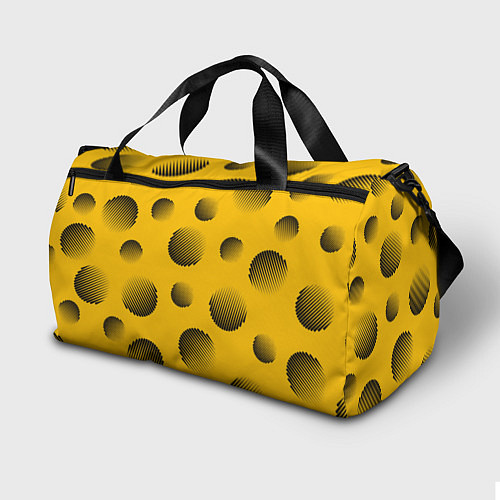 Спортивная сумка Объемные черные шары на оранжевом поле / 3D-принт – фото 2