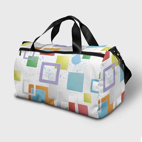 Спортивная сумка Абстрактный фон красочные квадраты гранж / 3D-принт – фото 2