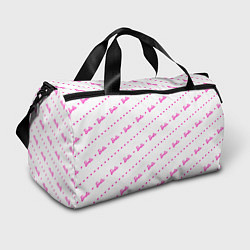 Спортивная сумка Барби паттерн - логотип и сердечки