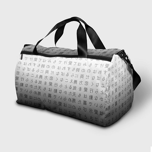 Спортивная сумка Black and white hieroglyphs / 3D-принт – фото 2