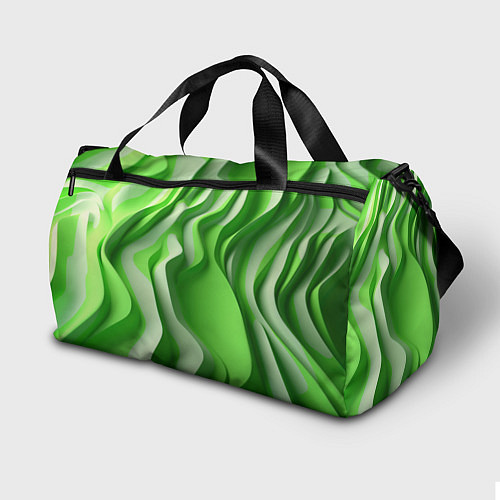 Спортивная сумка Зеленые объемные полосы / 3D-принт – фото 2