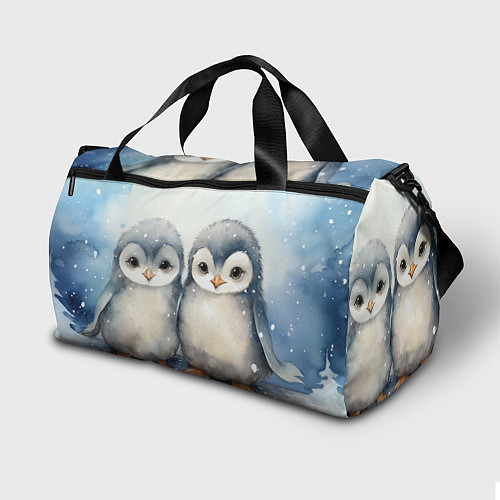 Спортивная сумка Милые пингвины акварель / 3D-принт – фото 2