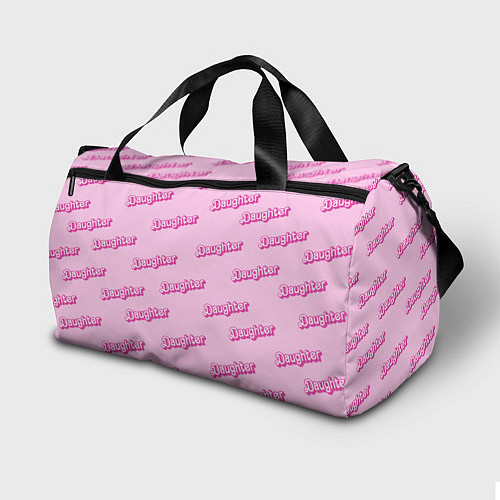 Спортивная сумка Дочь в стиле барби - розовый паттерн / 3D-принт – фото 2