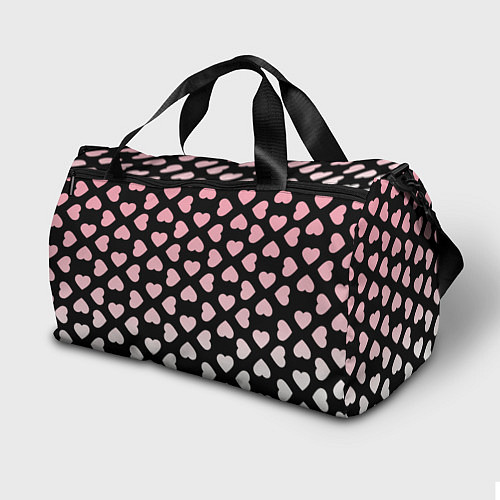 Спортивная сумка Лемур и сердечки с надписью love / 3D-принт – фото 2