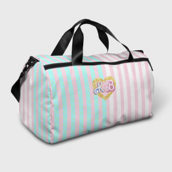 Спортивная сумка Кен плюс Барби: сплит розовых и голубых полосок