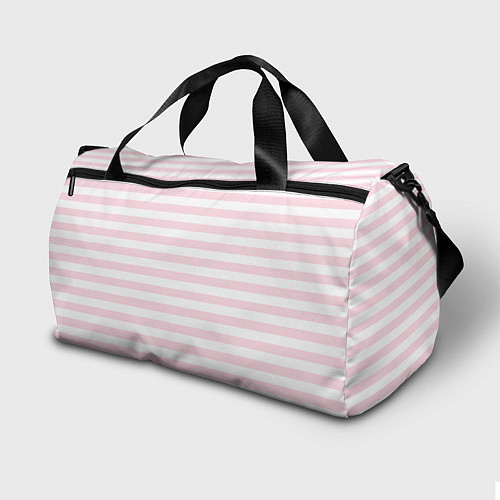 Спортивная сумка Барби с щенком: розово-белая горизонтальная полоск / 3D-принт – фото 2