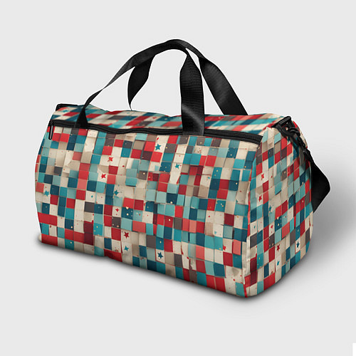 Спортивная сумка Ретро квадраты ванильные / 3D-принт – фото 2