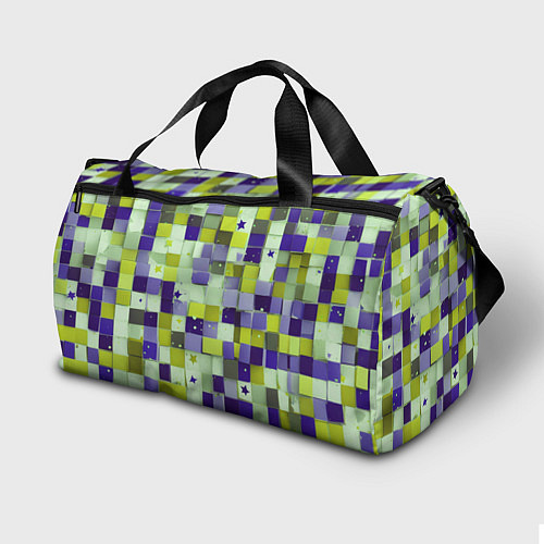 Спортивная сумка Ретро квадраты болотные / 3D-принт – фото 2