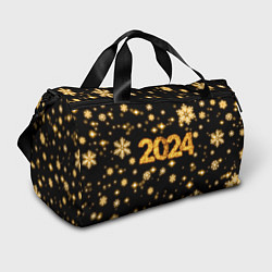 Спортивная сумка Новый 2024 год - золотые снежинки