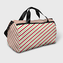 Спортивная сумка Рождественский паттерн красно зеленые полосы