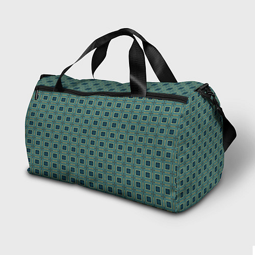 Спортивная сумка Зелёно-бежевый квадраты / 3D-принт – фото 2