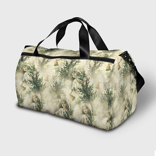 Спортивная сумка Рождественский декор - рисунки ангелов / 3D-принт – фото 2