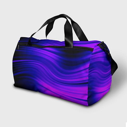 Спортивная сумка Волнистый абстрактный узор в синих и малиновых тон / 3D-принт – фото 2