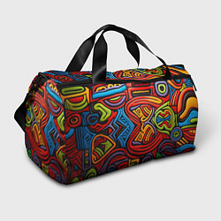Спортивная сумка Разноцветный узор в стиле абстракционизм
