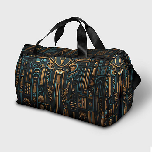Спортивная сумка Орнамент в стиле египетской иероглифики / 3D-принт – фото 2