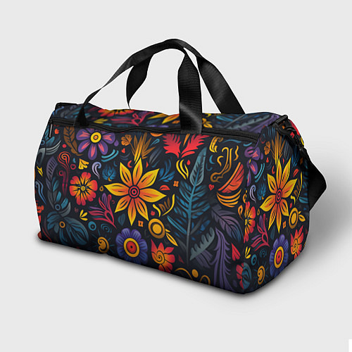Спортивная сумка Растительный узор в латино-американском стиле / 3D-принт – фото 2