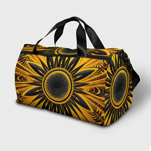 Спортивная сумка Желто-черный узор в африканском стиле / 3D-принт – фото 2