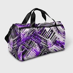 Спортивная сумка Киберпанк линии белые и фиолетовые
