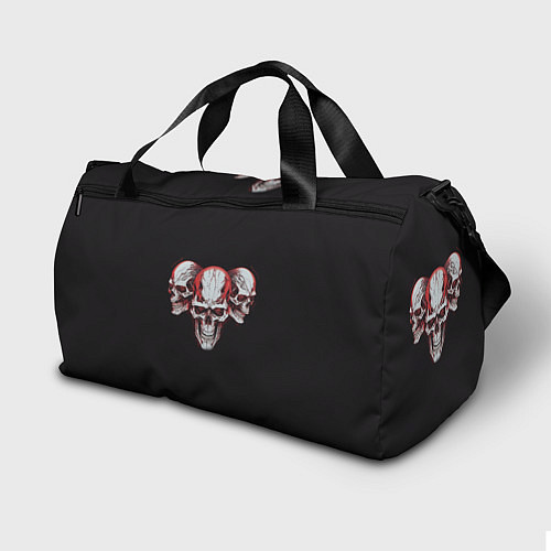 Спортивная сумка Три красные черепа / 3D-принт – фото 2