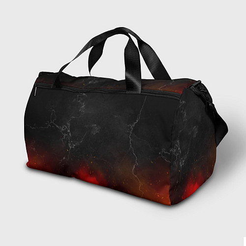 Спортивная сумка Антон в стиле металлика - огонь и искры / 3D-принт – фото 2