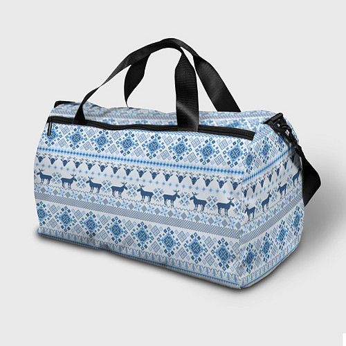 Спортивная сумка Blue sweater with reindeer / 3D-принт – фото 2