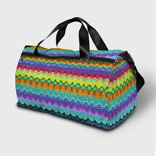 Спортивная сумка Разноцветные волнистые узоры / 3D-принт – фото 2