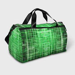Спортивная сумка Зелёные неоновые полосы киберпанк