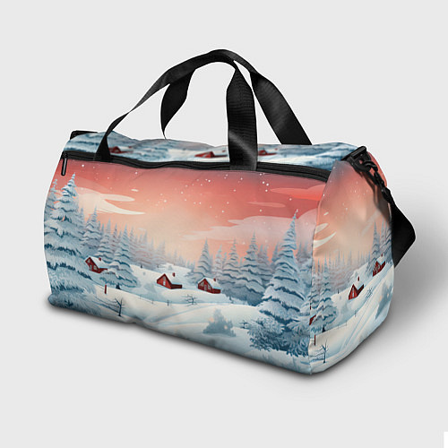 Спортивная сумка Погружение в зимнюю атмосферу / 3D-принт – фото 2