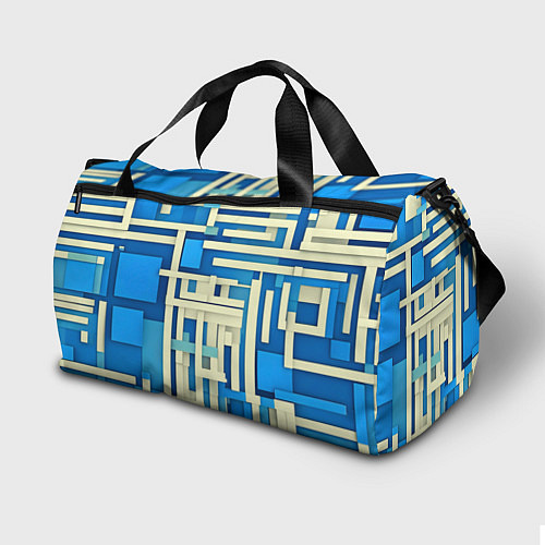 Спортивная сумка Полосы на синем фоне / 3D-принт – фото 2