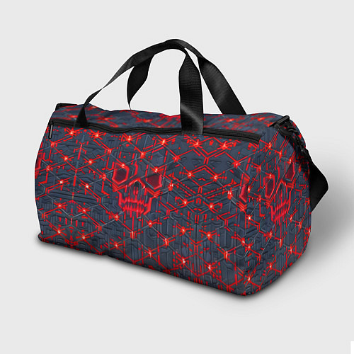 Спортивная сумка Красная неоновая сеть / 3D-принт – фото 2