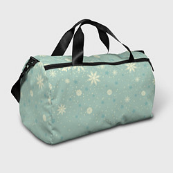 Спортивная сумка Снежинки и звезды на матно зеленем