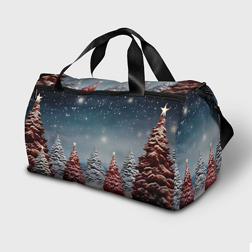 Спортивная сумка Волшебство зимней природы иней на деревьях / 3D-принт – фото 2