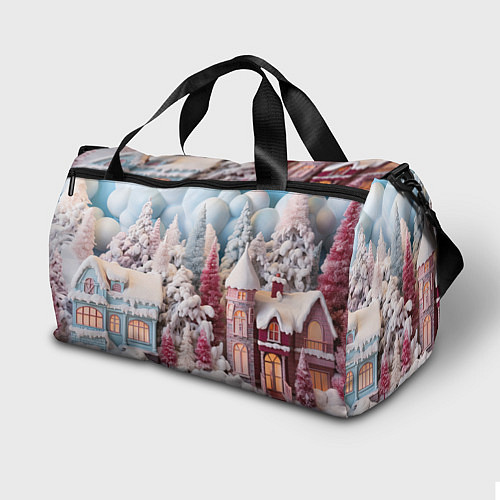 Спортивная сумка Рождественские огни на деревьях / 3D-принт – фото 2