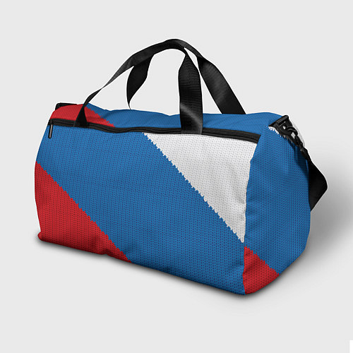 Спортивная сумка Белый синий красный вязаный фон / 3D-принт – фото 2