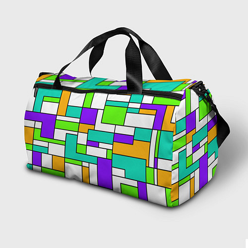 Спортивная сумка Геометрический зелёно-фиолетовый / 3D-принт – фото 2